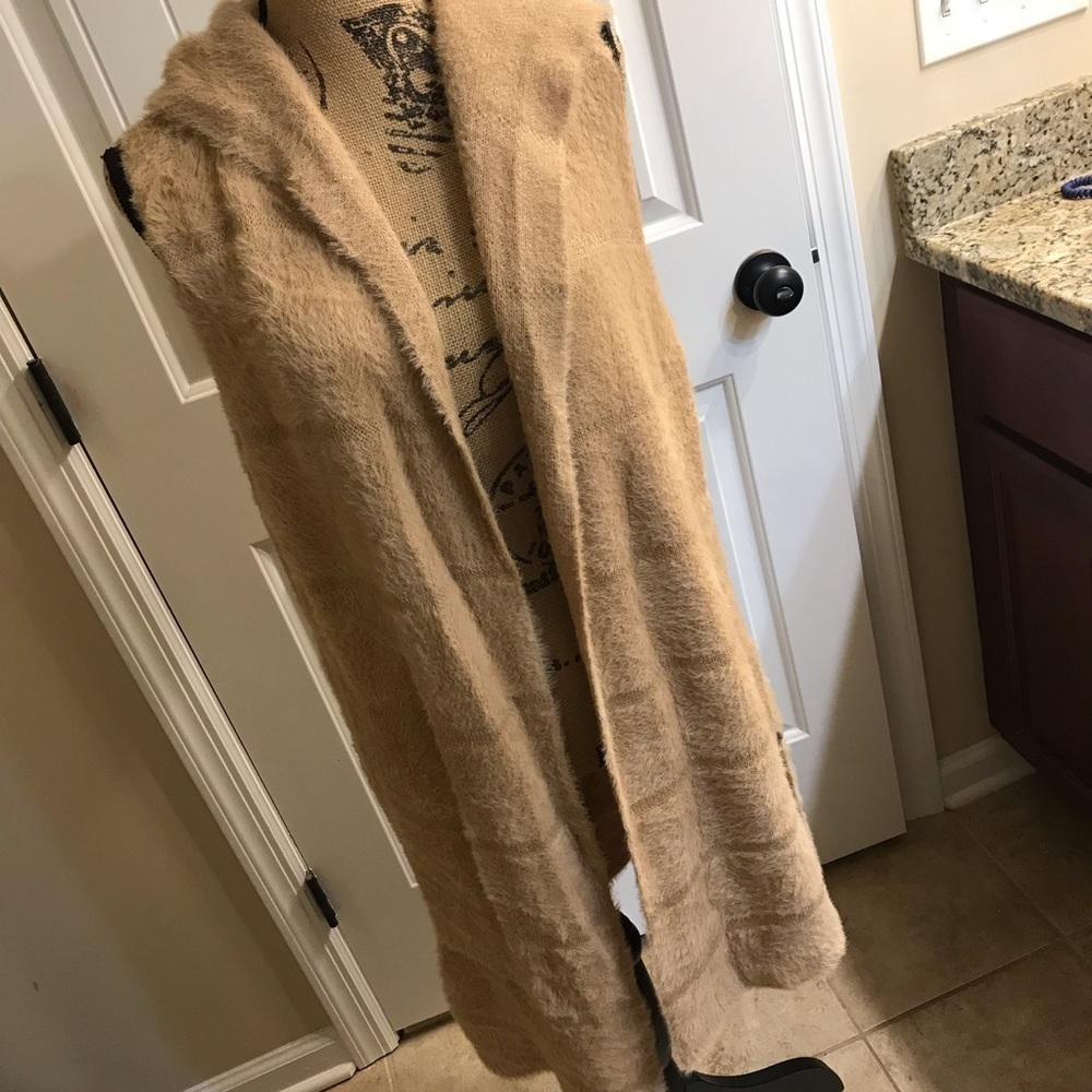 🐻 Furry Open Front Long Cardigan